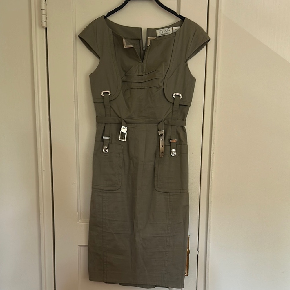 Elegant Olive Green Dress